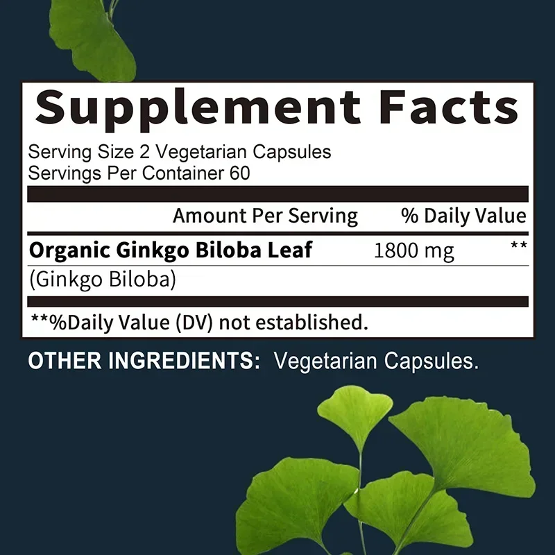 Ginkgo Biloba Supplement - Mem - Ginkgo Biloba Extract reseña y precio