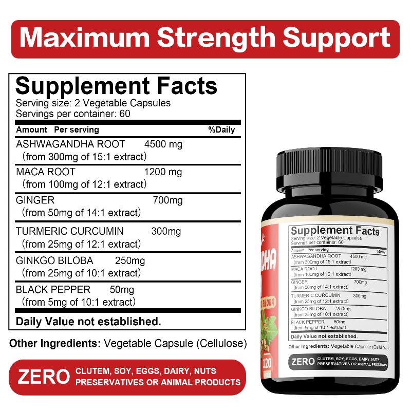 Ashwagandha and Maca Supplemen - Ginkgo Biloba Extract reseña y precio