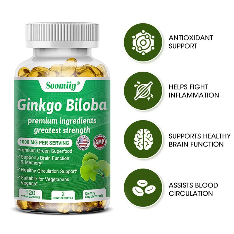 Ginko Biloba Capsules - Brain  - Ginkgo Biloba Extract reseña y precio