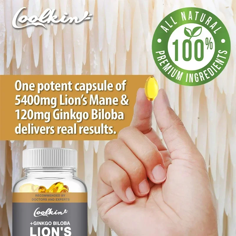 Coolkin Lion's Mane Mushroom E - Ginkgo Biloba Extract reseña y precio